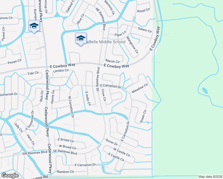 map of restaurants, bars, coffee shops, grocery stores, and more near 9037 West Crow Circle in LaBelle