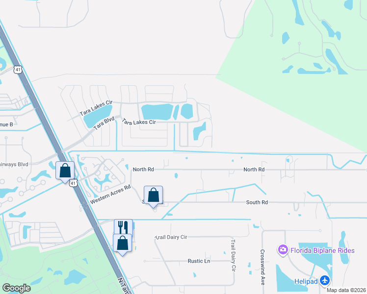 map of restaurants, bars, coffee shops, grocery stores, and more near 19260 Potomac Circle in North Fort Myers