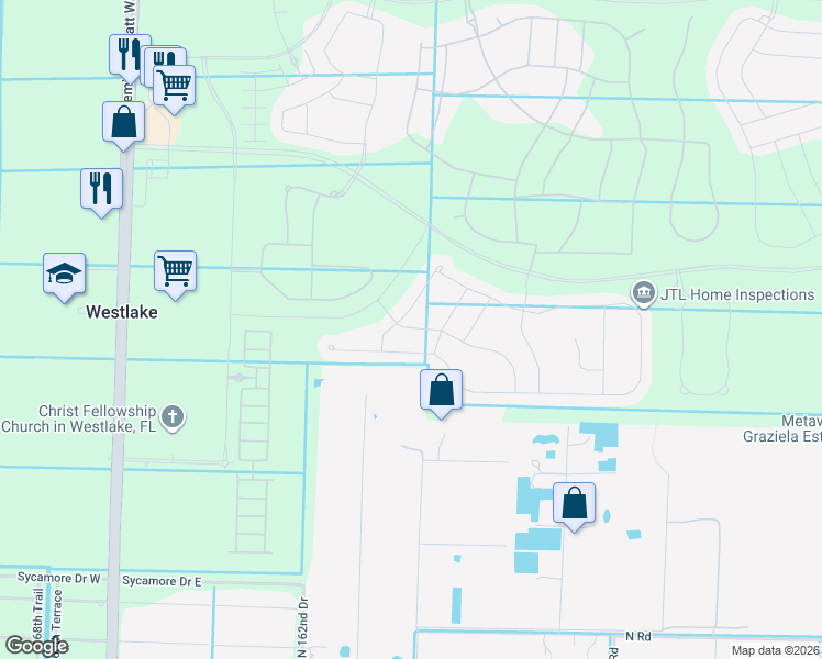 map of restaurants, bars, coffee shops, grocery stores, and more near 16172 Melogold Drive in Westlake