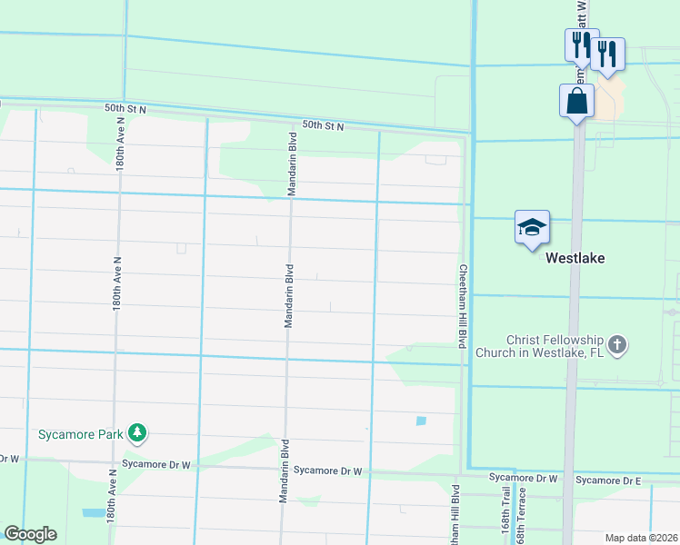 map of restaurants, bars, coffee shops, grocery stores, and more near 17373 45th Court North in Loxahatchee