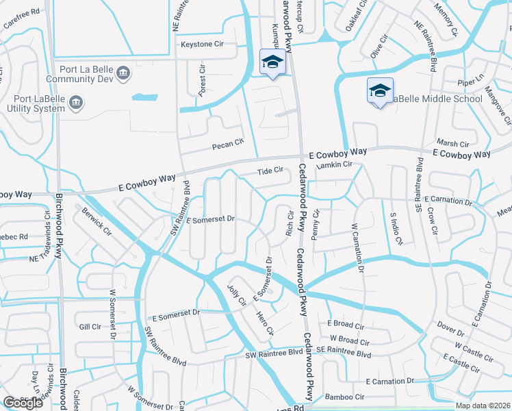map of restaurants, bars, coffee shops, grocery stores, and more near 7079 Tide Circle in LaBelle