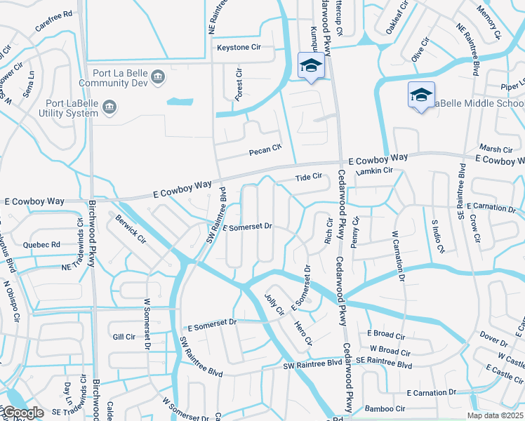 map of restaurants, bars, coffee shops, grocery stores, and more near 7006 Tide Circle in LaBelle