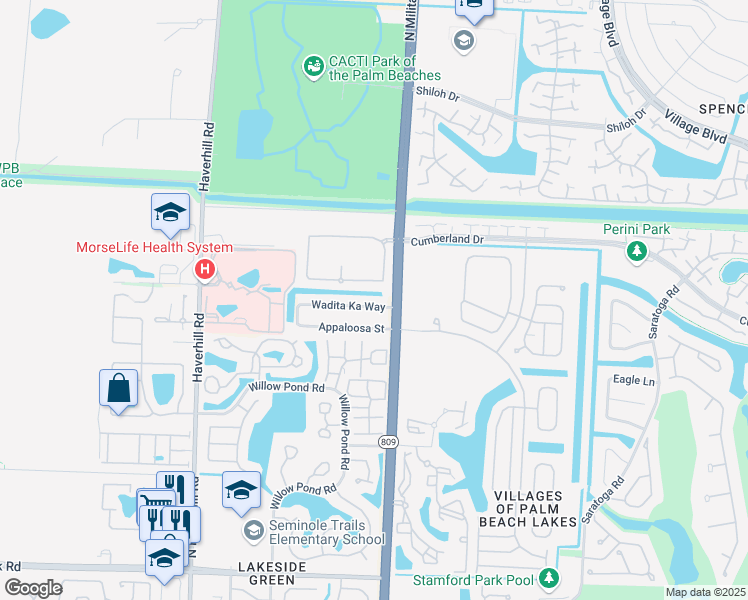 map of restaurants, bars, coffee shops, grocery stores, and more near 4557 Wadita Ka Way in West Palm Beach