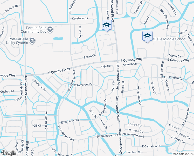 map of restaurants, bars, coffee shops, grocery stores, and more near 7006 Tide Circle in LaBelle