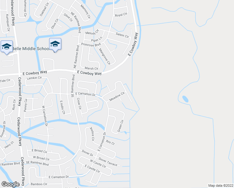 map of restaurants, bars, coffee shops, grocery stores, and more near 9040 Meadow Circle in LaBelle