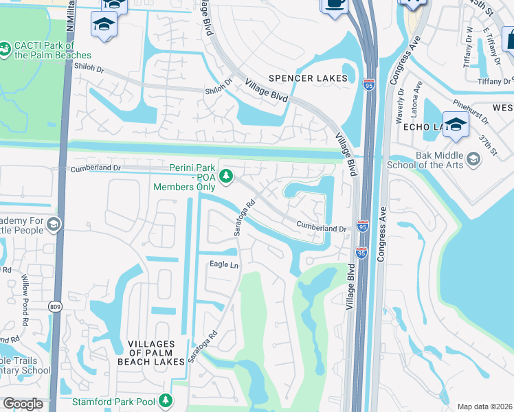 map of restaurants, bars, coffee shops, grocery stores, and more near 5630 56th Way in West Palm Beach