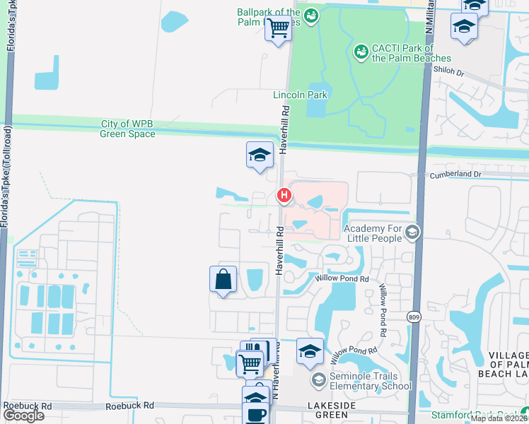 map of restaurants, bars, coffee shops, grocery stores, and more near 4685 Haverhill Road in West Palm Beach