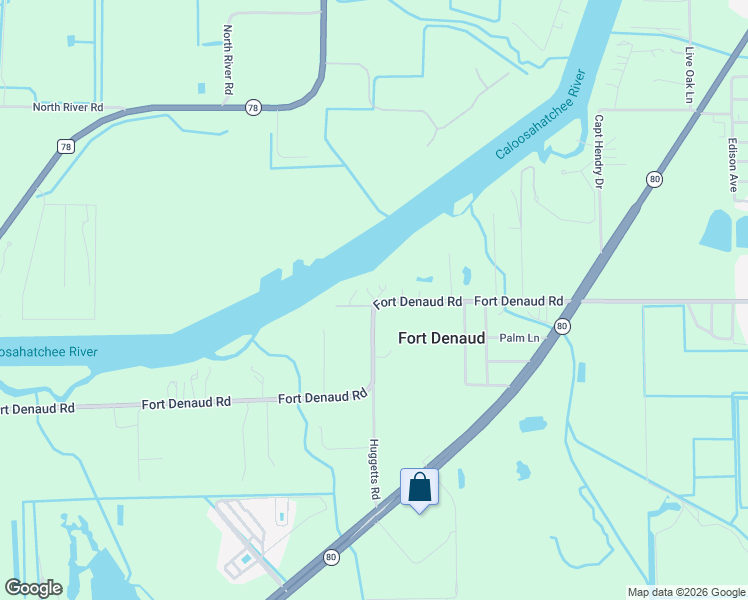 map of restaurants, bars, coffee shops, grocery stores, and more near 2054 Fort Denaud Road in Fort Denaud