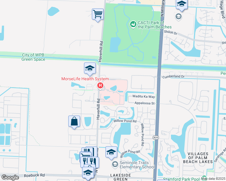 map of restaurants, bars, coffee shops, grocery stores, and more near 4847 Fred Gladstone Drive in West Palm Beach