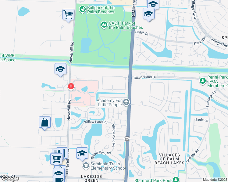 map of restaurants, bars, coffee shops, grocery stores, and more near 5019 Palmbrooke Circle in West Palm Beach