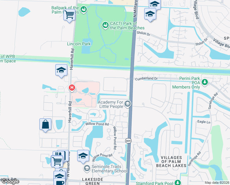 map of restaurants, bars, coffee shops, grocery stores, and more near 5015 Palmbrooke Circle in West Palm Beach