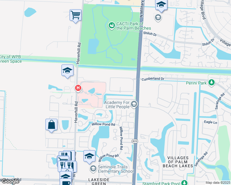 map of restaurants, bars, coffee shops, grocery stores, and more near 4961 Palmbrooke Circle in West Palm Beach