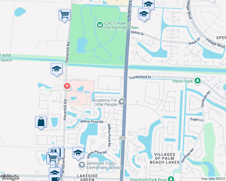map of restaurants, bars, coffee shops, grocery stores, and more near 5051 Palmbrooke Circle in West Palm Beach