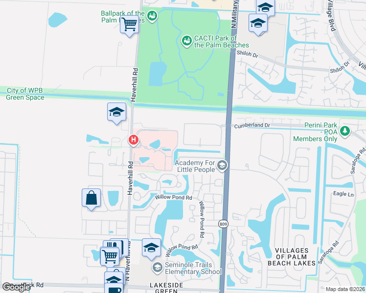 map of restaurants, bars, coffee shops, grocery stores, and more near 4907 Palmbrooke Circle in West Palm Beach