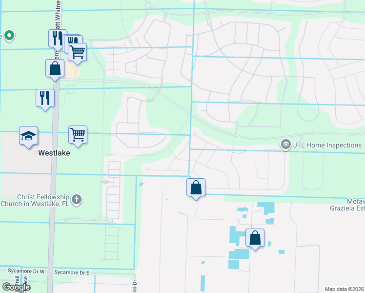 map of restaurants, bars, coffee shops, grocery stores, and more near 4619 Citron Way in Westlake