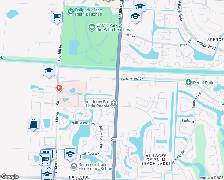 map of restaurants, bars, coffee shops, grocery stores, and more near 5214 Palmbrooke Circle in West Palm Beach