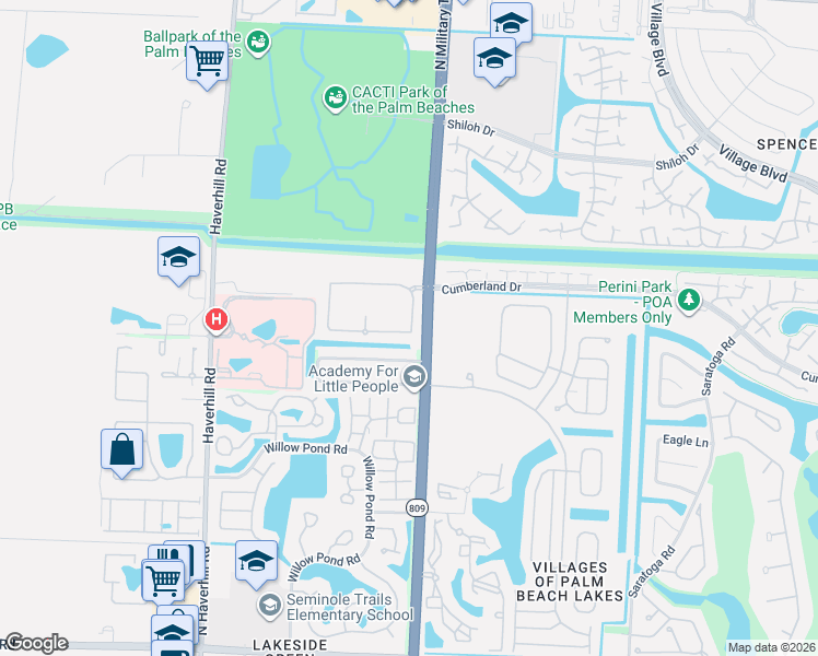 map of restaurants, bars, coffee shops, grocery stores, and more near 5214 Palmbrooke Circle in West Palm Beach