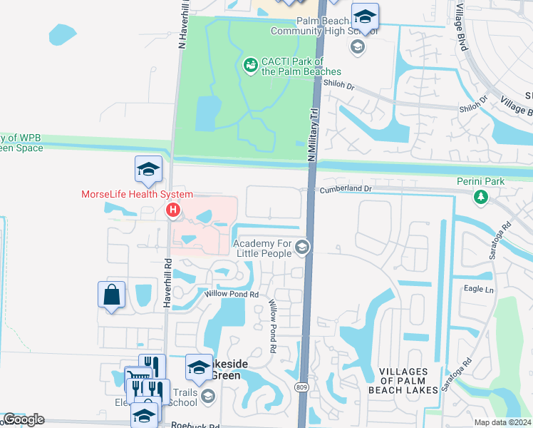map of restaurants, bars, coffee shops, grocery stores, and more near 4859 Palmbrooke Terrace in West Palm Beach