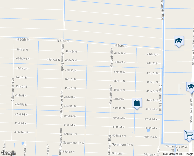 map of restaurants, bars, coffee shops, grocery stores, and more near 17665 46th Court North in Loxahatchee