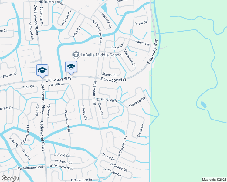 map of restaurants, bars, coffee shops, grocery stores, and more near 9026 Maywood Circle in LaBelle