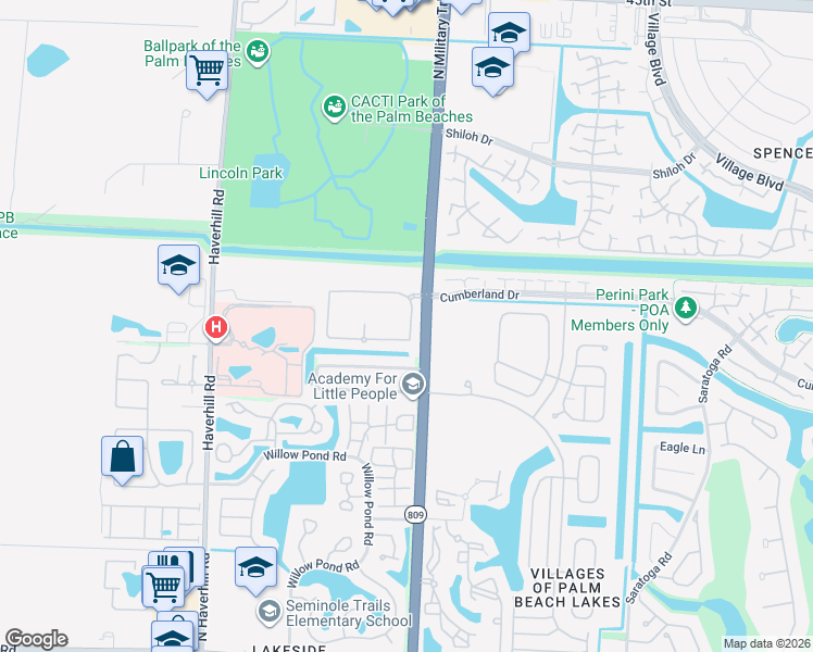 map of restaurants, bars, coffee shops, grocery stores, and more near 5206 Palmbrooke Circle in West Palm Beach