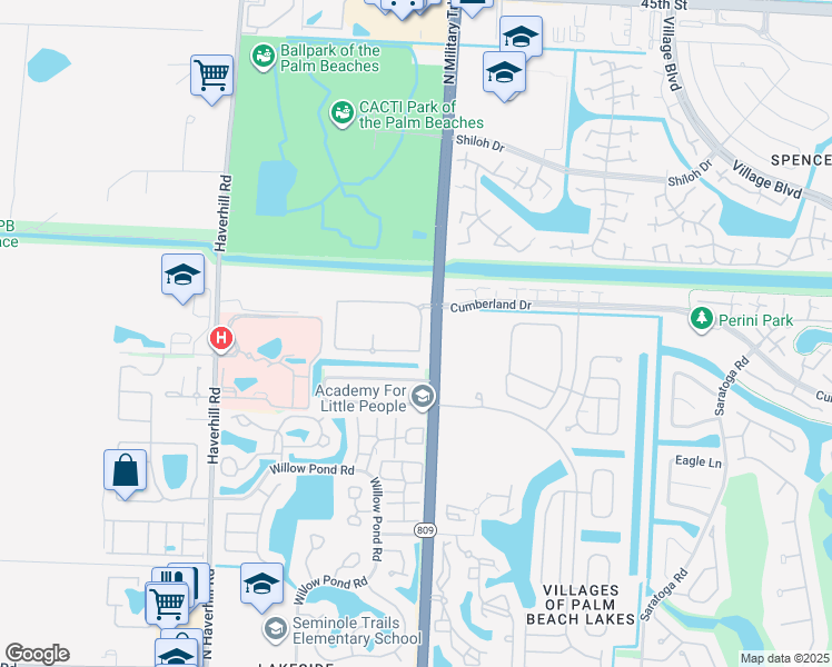 map of restaurants, bars, coffee shops, grocery stores, and more near 5214 Palmbrooke Circle in West Palm Beach