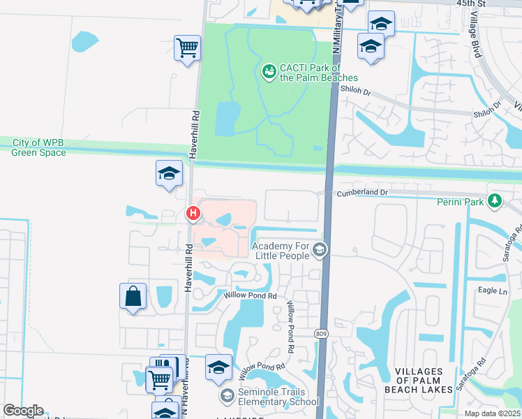 map of restaurants, bars, coffee shops, grocery stores, and more near 4855 Palmbrooke Circle in West Palm Beach