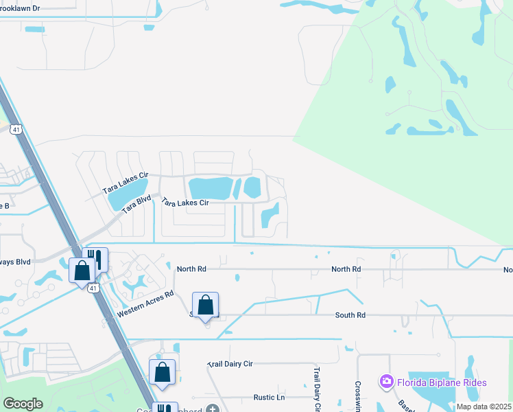 map of restaurants, bars, coffee shops, grocery stores, and more near 2926 Tara Lakes Circle in North Fort Myers
