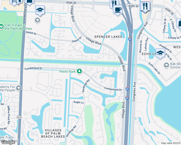 map of restaurants, bars, coffee shops, grocery stores, and more near 5903 59th Way in West Palm Beach