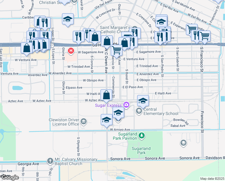 map of restaurants, bars, coffee shops, grocery stores, and more near 710 West C Owen Avenue in Clewiston