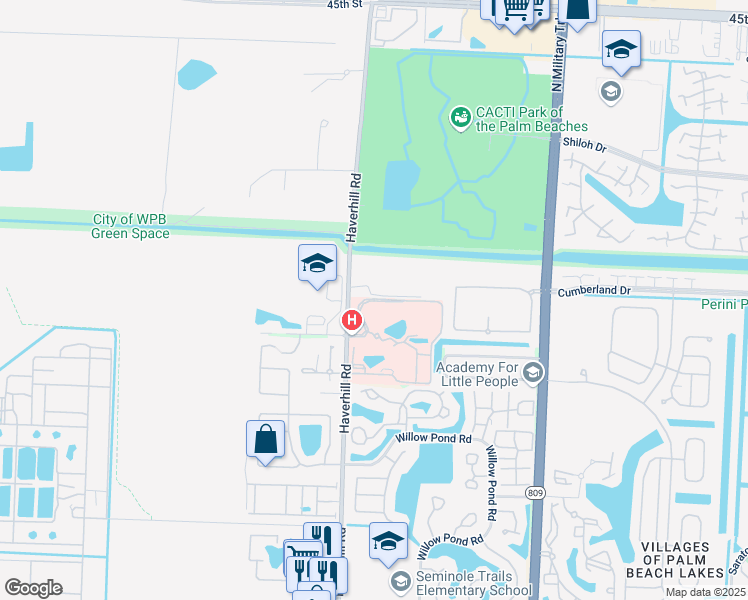 map of restaurants, bars, coffee shops, grocery stores, and more near 4920 Loring Drive in West Palm Beach