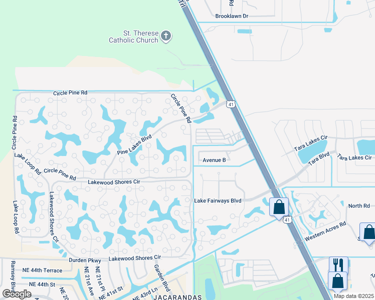 map of restaurants, bars, coffee shops, grocery stores, and more near 10431 Circle Pine Road in North Fort Myers