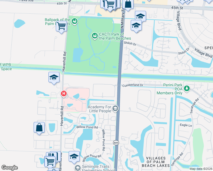 map of restaurants, bars, coffee shops, grocery stores, and more near 4561 Palmbrooke Circle in West Palm Beach