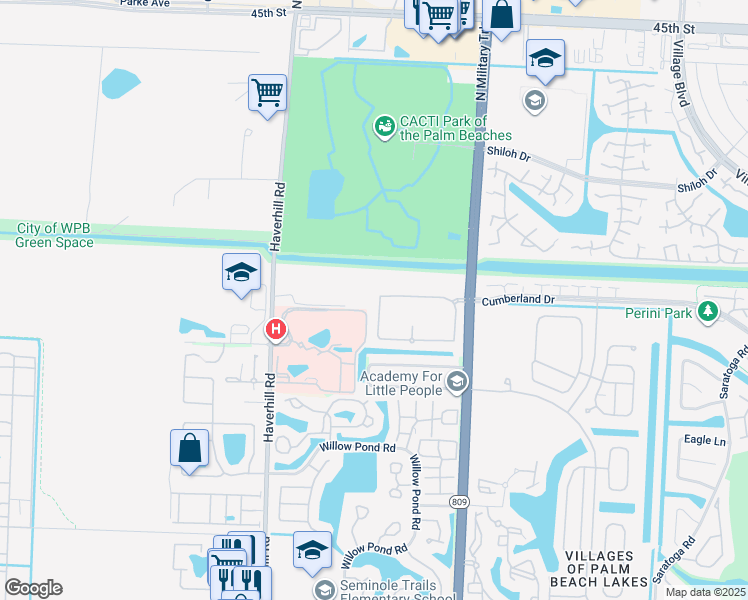 map of restaurants, bars, coffee shops, grocery stores, and more near 4783 Palmbrooke Circle in West Palm Beach