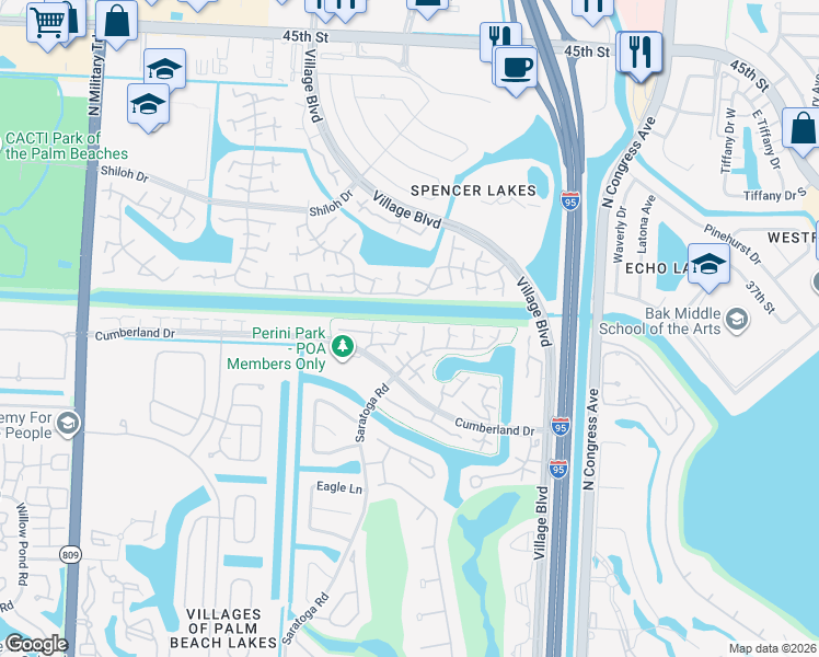 map of restaurants, bars, coffee shops, grocery stores, and more near 6818 68th Way in West Palm Beach