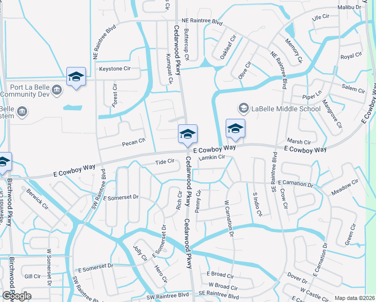 map of restaurants, bars, coffee shops, grocery stores, and more near in Port LaBelle