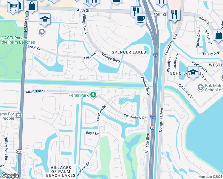 map of restaurants, bars, coffee shops, grocery stores, and more near 6810 68th Way in West Palm Beach