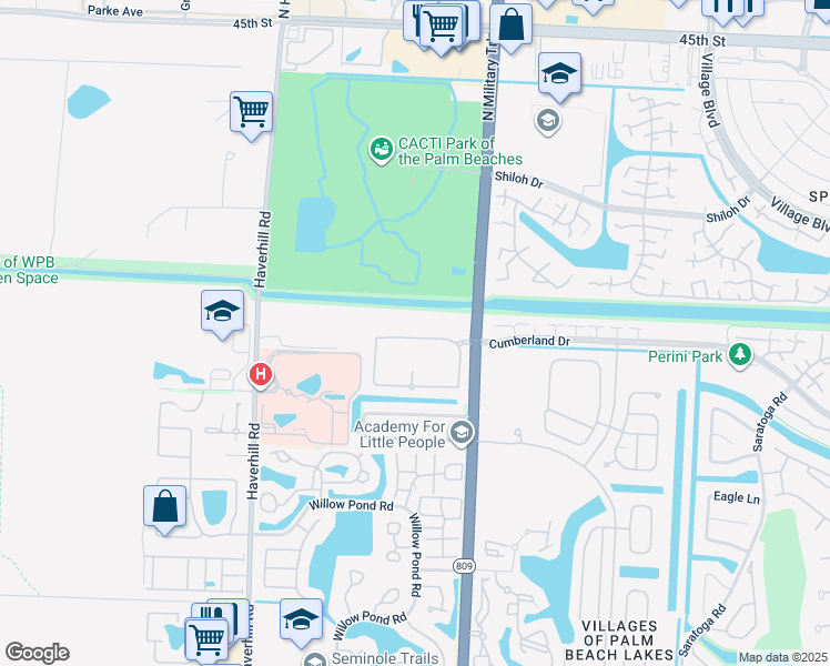 map of restaurants, bars, coffee shops, grocery stores, and more near 4645 Palmbrooke Circle in West Palm Beach