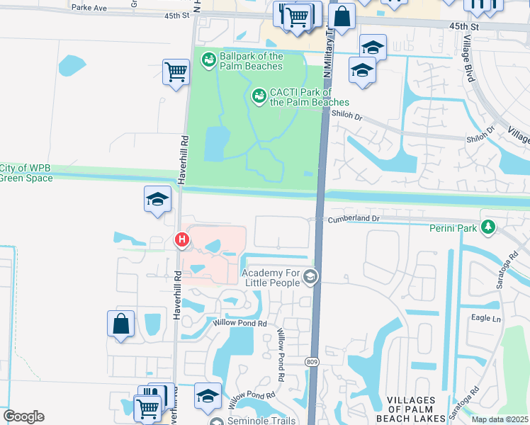 map of restaurants, bars, coffee shops, grocery stores, and more near 4715 Palmbrooke Circle in West Palm Beach