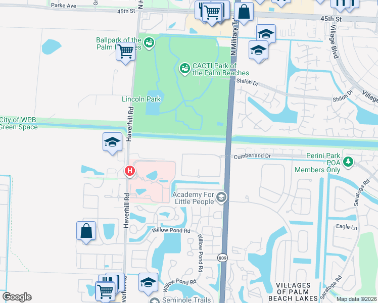 map of restaurants, bars, coffee shops, grocery stores, and more near 4715 Palmbrooke Circle in West Palm Beach