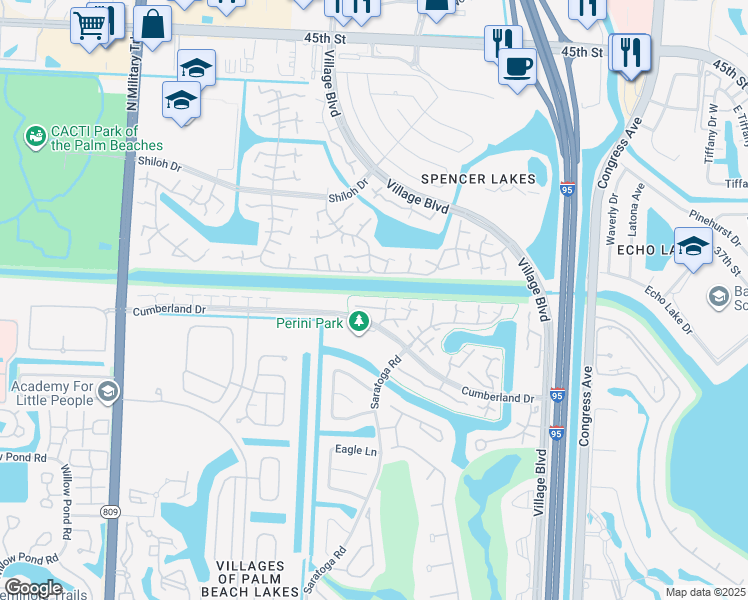 map of restaurants, bars, coffee shops, grocery stores, and more near 6629 66th Way in West Palm Beach