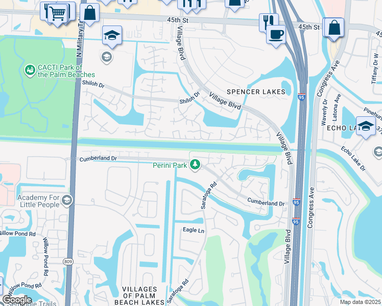 map of restaurants, bars, coffee shops, grocery stores, and more near 6617 66th Way in West Palm Beach