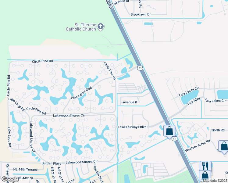 map of restaurants, bars, coffee shops, grocery stores, and more near 10431 Circle Pine Road in North Fort Myers