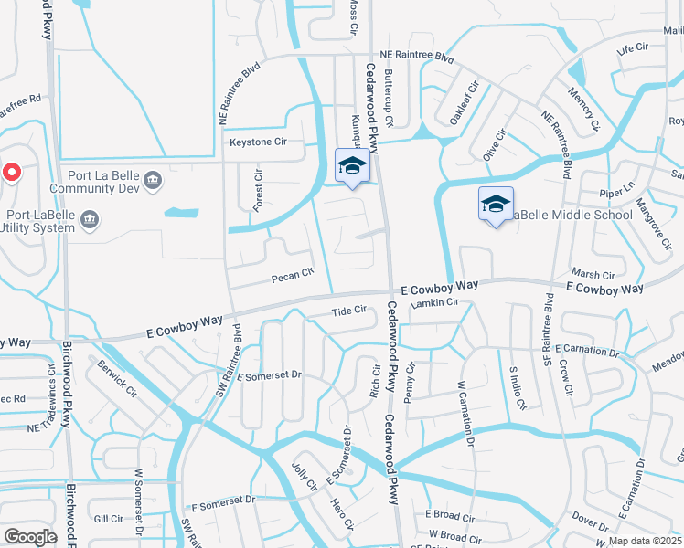 map of restaurants, bars, coffee shops, grocery stores, and more near 6809 South Santa Fe in LaBelle