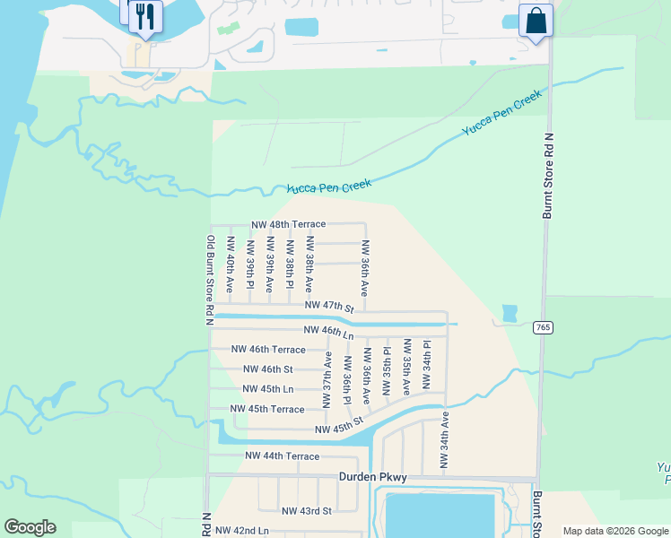 map of restaurants, bars, coffee shops, grocery stores, and more near 3622 Northwest 47th Lane in Cape Coral