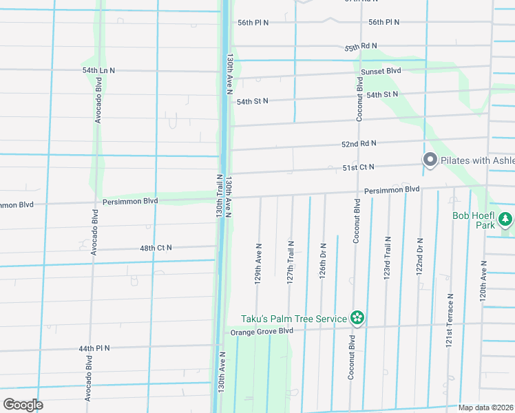 map of restaurants, bars, coffee shops, grocery stores, and more near 4902 129th Avenue North in West Palm Beach