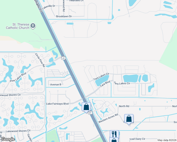 map of restaurants, bars, coffee shops, grocery stores, and more near 19549 Cotton Bay in North Fort Myers