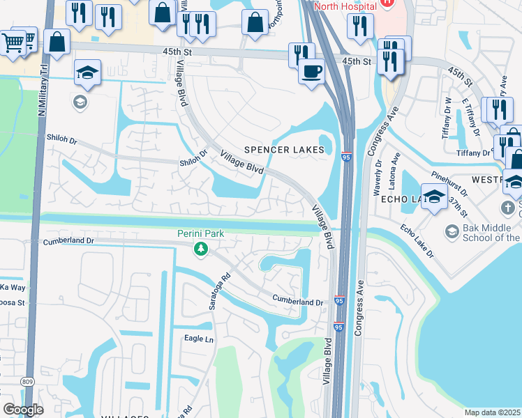 map of restaurants, bars, coffee shops, grocery stores, and more near 623 Liberty Oak Avenue in West Palm Beach