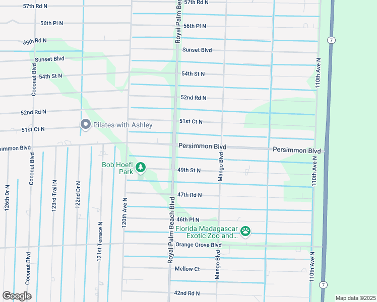map of restaurants, bars, coffee shops, grocery stores, and more near 11716 Persimmon Boulevard in West Palm Beach