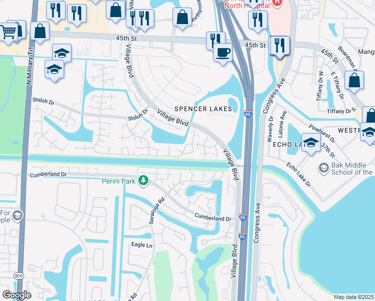 map of restaurants, bars, coffee shops, grocery stores, and more near 623 Liberty Oak Avenue in West Palm Beach